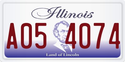 IL license plate A054074