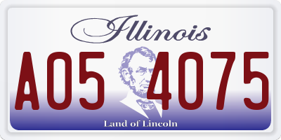 IL license plate A054075