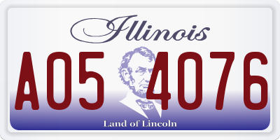 IL license plate A054076