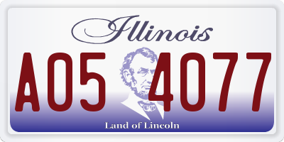 IL license plate A054077