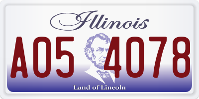 IL license plate A054078