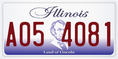 IL license plate A054081