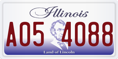 IL license plate A054088