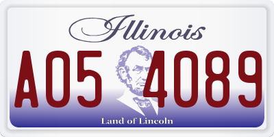 IL license plate A054089