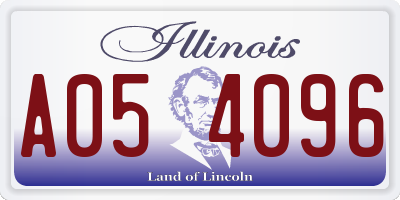 IL license plate A054096
