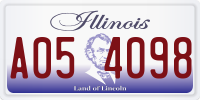 IL license plate A054098