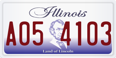 IL license plate A054103