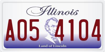 IL license plate A054104