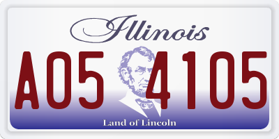 IL license plate A054105