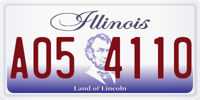 IL license plate A054110