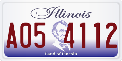 IL license plate A054112