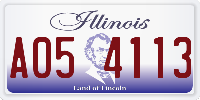 IL license plate A054113