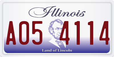 IL license plate A054114