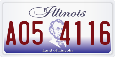 IL license plate A054116