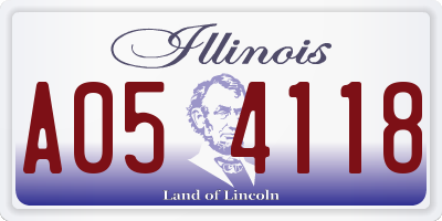 IL license plate A054118