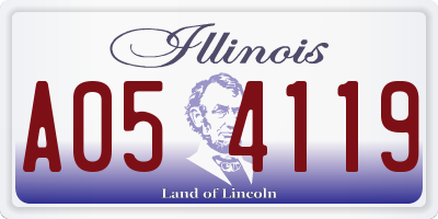 IL license plate A054119