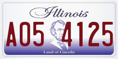 IL license plate A054125