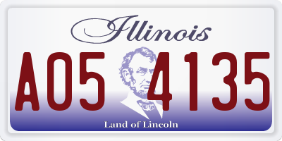 IL license plate A054135