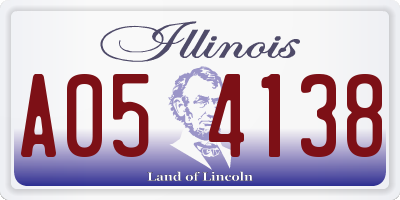 IL license plate A054138
