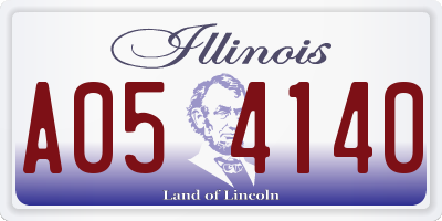 IL license plate A054140