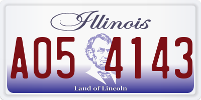 IL license plate A054143