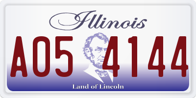 IL license plate A054144