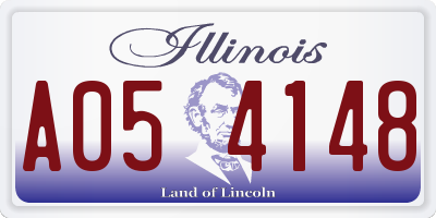 IL license plate A054148
