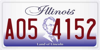 IL license plate A054152