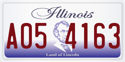 IL license plate A054163