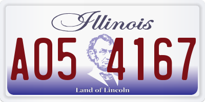 IL license plate A054167