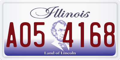 IL license plate A054168