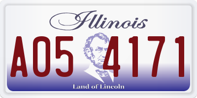 IL license plate A054171