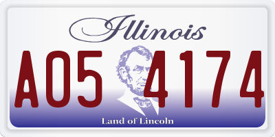 IL license plate A054174