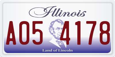 IL license plate A054178