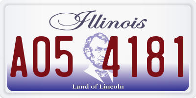 IL license plate A054181