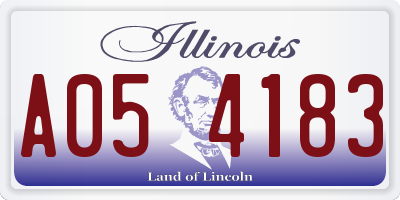 IL license plate A054183