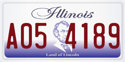 IL license plate A054189