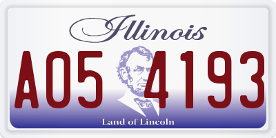 IL license plate A054193