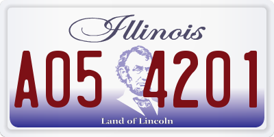 IL license plate A054201
