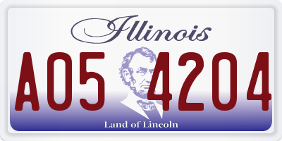 IL license plate A054204