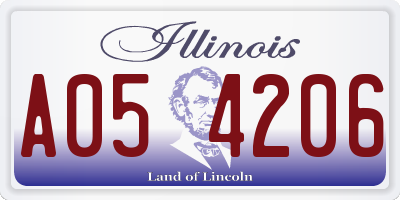 IL license plate A054206