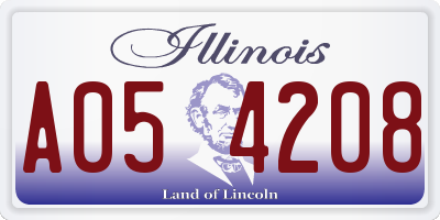 IL license plate A054208