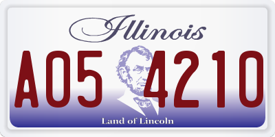 IL license plate A054210