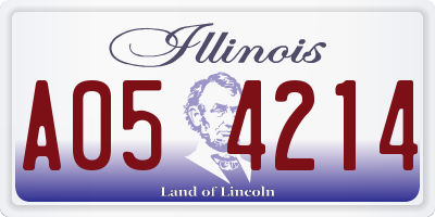 IL license plate A054214