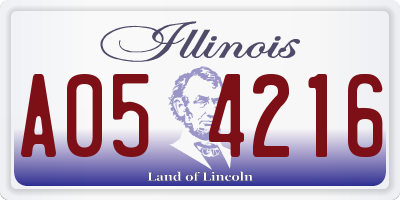 IL license plate A054216