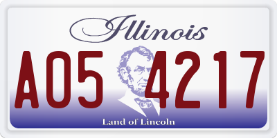 IL license plate A054217