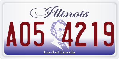IL license plate A054219