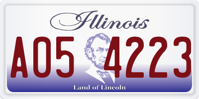 IL license plate A054223