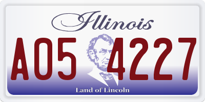 IL license plate A054227