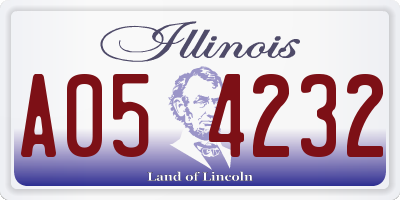 IL license plate A054232